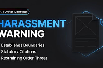 draft a firm cease and desist letter for harassment and cyberbullying