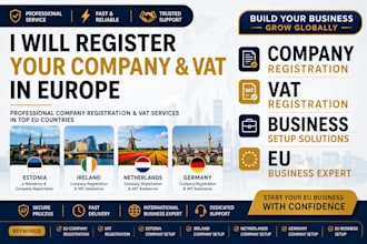 register your company, vat in estonia ireland netherlands germany