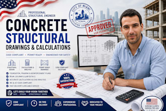 create concrete structural drawing and engineering calculations