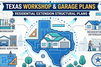 design texas workshop, garage addition and residential extension structural plan