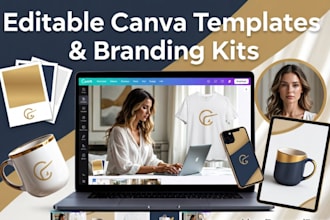 design editable canva templates,product mockups,branding kit,etsy listing images