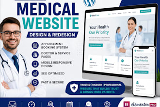 design medical, doctor, clinic and healthcare website wordpress website