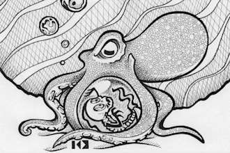 create a hand drawn ink illustration