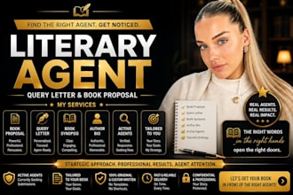 prepare query letter, synopsis, book proposal and find verified literary agents