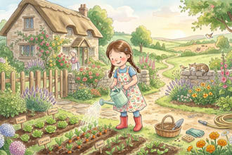 aquarell kinderbuchillustration für kinderbuch geschichtenbuch, buchillustration