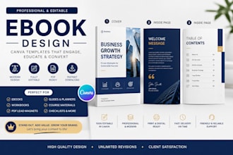 design canva ebook, lead magnet, workbook, PDF, ebook layout design