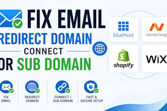 fix email redirect, connect domain, bluehost, hostinger, namecheap to systeme io