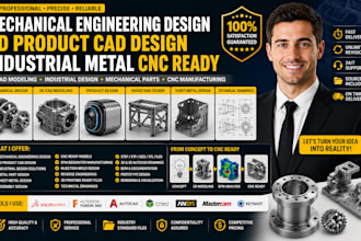 mechanical engineering design, 3d product cad design, industrial metal cnc ready