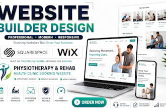 design squarespace wix physiotherapy rehab service health clinic booking website