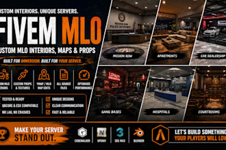 create and edit fivem mlo interiors, maps and props for rp server or gta v