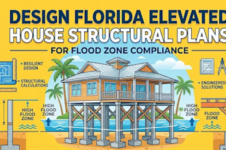 design florida elevated house structural plans for flood zone compliance