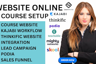 build thinkific kajabi podia online course website sales funnel membership site