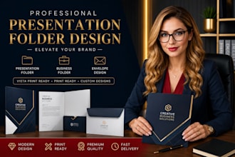 design professional presentation folder and business folder