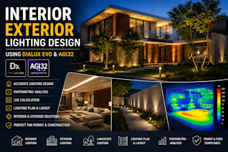 do interior exterior lighting design using dialux evo and agi32