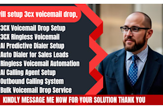setup 3cx voicemail drop, ai auto dialer setup, predictive dialer, leeds setup