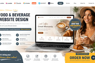 looka food beverage coffee cafe bakery shop restaurant subscription wix website