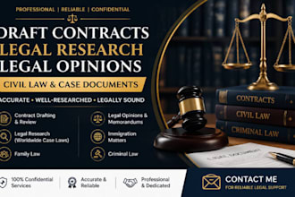 draft contracts legal research legal opinions civil law and case documents