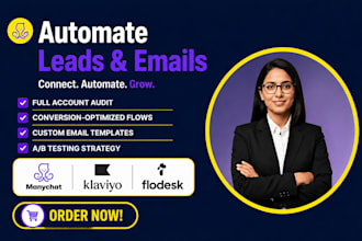 automate leads and emails using manychat, klaviyo and flodesk