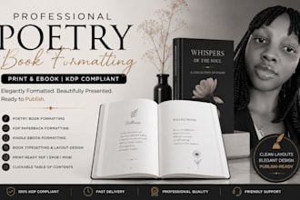 do interior book formatting, poetry kindle ebook formatting, journal formatting