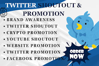 do twitter shoutout and promotion to 1m usa, uk ig, yt, wix, fb, crypto audience