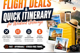 find last minute flight deals and quick itinerary for weekend getaways