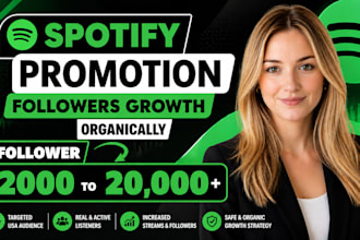increase spotify followers, spotify stream, monthly listeners, spotify promotion