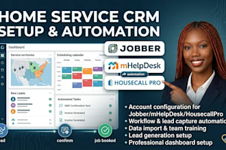 setup home service crm jobber mhelpdesk housecall pro workflow automation lead