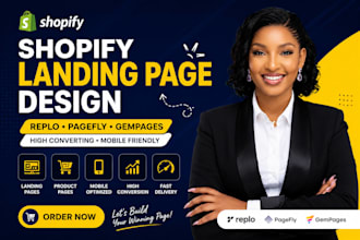 design one product store with shopify shogun, pagefly, gempages, shopify expert