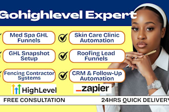 med spa gohighlevel funnel for skin care clinics setup snapshots fencing roofing