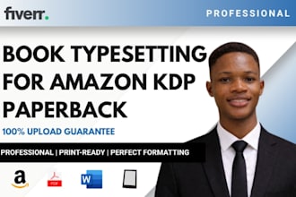 do book typesetting and formatting for KDP paperback