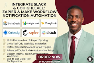 integrate slack gohighlevel zapier make workflow notification automation