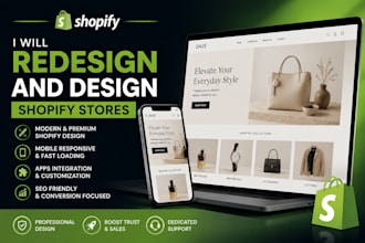 redesign and design shopify stores
