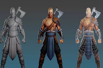 realistic 3d game character stylized 3d character model for unity unreal engine