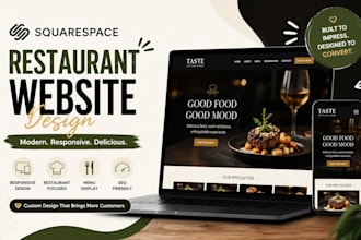 design squarespace restaurant website, cafe website, food website
