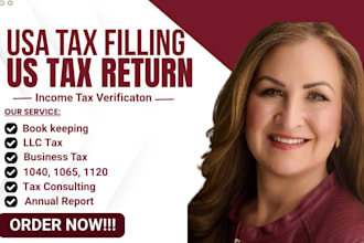 prepare US tax filing, US tax returns, llc tax, business tax, 1040 1065 1120 cpa