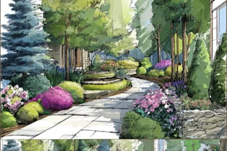 design 2d landscape drawings, hardscape site plans or cad for permits
