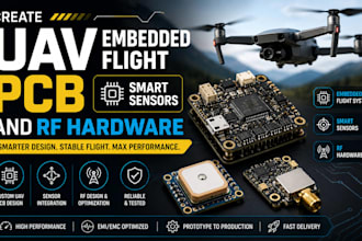 create uav embedded flight pcb, smart sensors and rf hardware