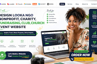 looka ngo nonprofit charity foundation fundraising club church event wix website