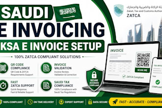 provide saudi arabic ksa e invoicing setup, zatca phase 2 compliance support