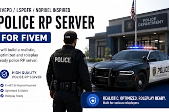 develop a fivepd lspdfr nopixel inspired police rp server for fivem server