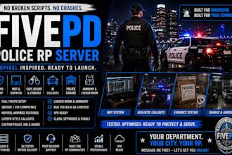 develop a fivepd lspdfr nopixel inspired police rp server for fivem
