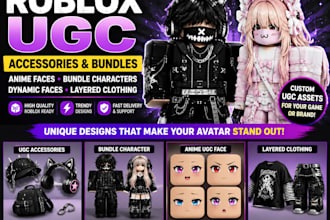 model ugc accessories, ugc bundle character, character, roblox anime ugc face