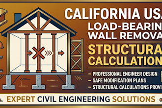 design california load bearing wall removal structural calculations