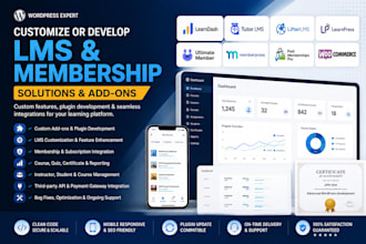 customize learndash tutor lms ultimate member or develop custom lms addons