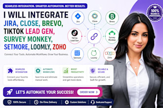 integrate jira close brevo tiktok lead gen survey monkey setmore loomly zoho