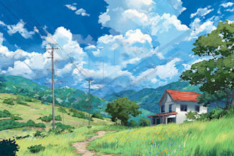 draw anime background, landscape illustrations