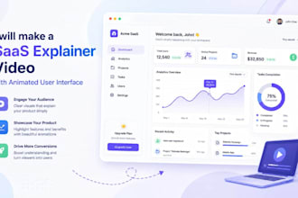 make a saas explainer video with animated user interface