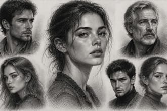 draw realistic pencil sketch portrait from your photo