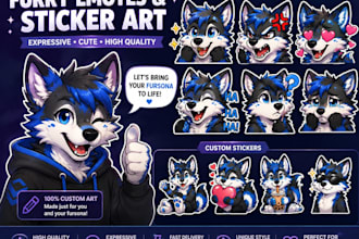 draw your furry emotes animated furry sticker art draw furry sticker fursona