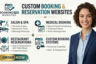 create salon medical spa airbnb booking  and restaurant reservation website